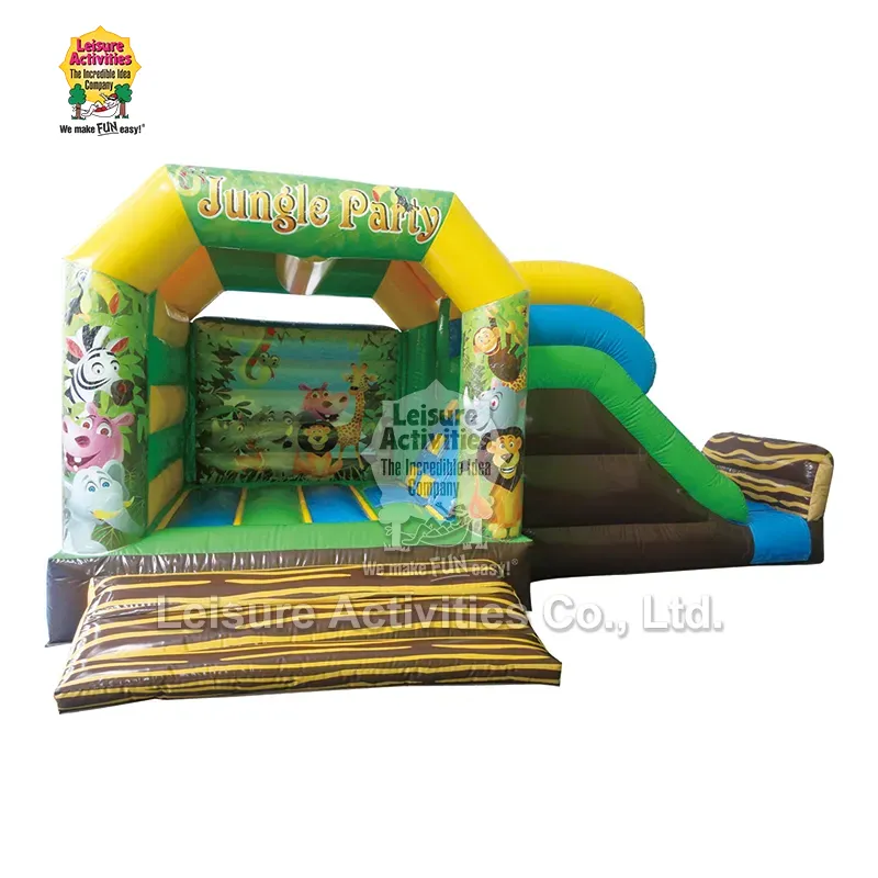 Μικρό φουσκωτό Multiplay Bouncy Castles Ζούγκλα πάρτι με τσουλήθρα