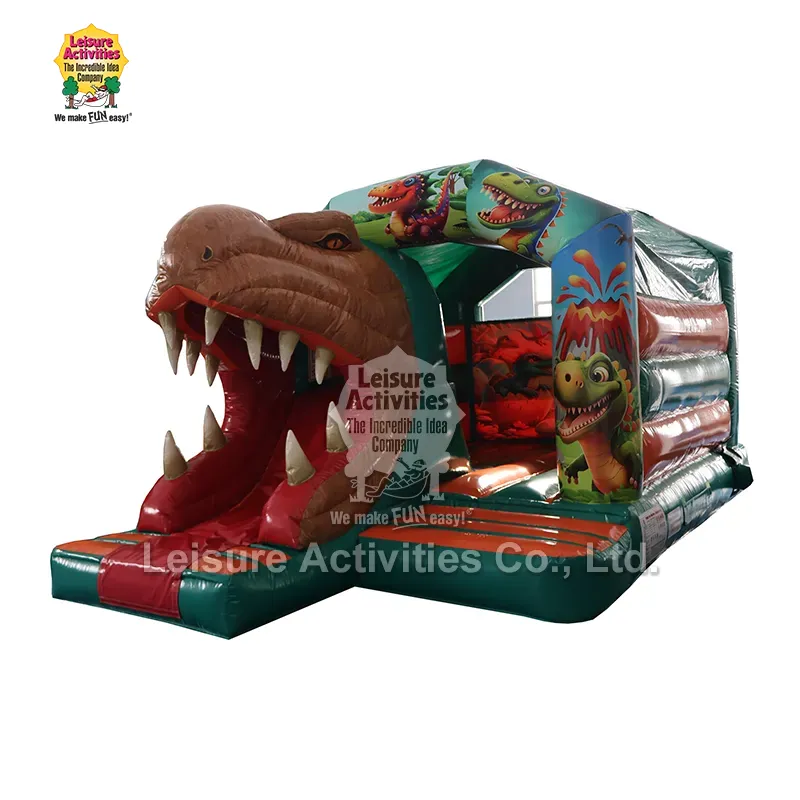Μικρά φουσκωτά Multiplay Bouncy Castles T-REX με τσουλήθρα